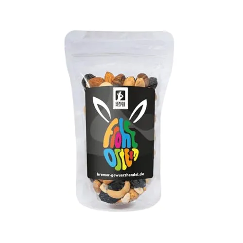 Bremer Gewürzhandel GeNUSSmischung Frohe Ostern, Nussmix, Studentenfutter mit Spruch, 175g