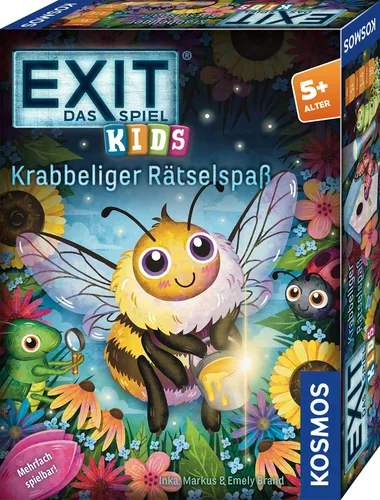 Kosmos 684792 - EXIT® - Das Spiel Kids - Gesellschaftsspiel für Kinder ab 5 Jahren, mit kniffligen Rätseln und mehrfach spielbarem Abenteuer auf der Blumenwiese, ideal für kreative Spielnachmittage.