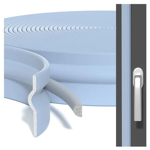 Produktbild BKSAI Zugluftstopper Fenster Dichtungsband Selbstklebend Fensterdichtung Abdichten Tür Dichtung Doppelte Aufgebaute Isolierung gegen Kälte Wasserdicht Fensterabdichtung Kälteschutz (Grau, 6M)