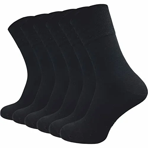 GAWILO 6 Paar Damen Socken ohne Gummidruck – extra breites Bündchen - hoher Baumwollanteil - ohne drückende Zehennaht - ideal für Diabetiker (39-42, schwarz)