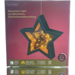 Lumineo Micro-LED Stern Schwarz & Bernsteinfarben Ø 18 cm 30 Lichter