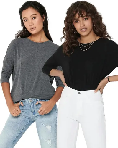 ONLY 3/4 Arm-Pullover (Set, 2er-Pack) Locker geschnitten