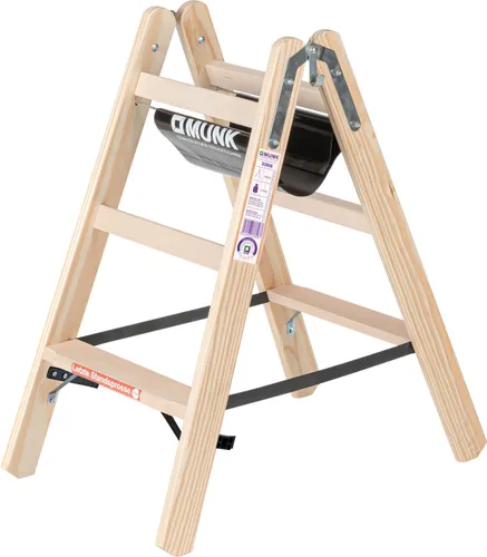 PROREGAL Stufen-Stehleiter Holz 2x3 Stufen