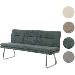 Sitzbank HWC-H70 - Moderne Polsterbank mit Lehne aus Chenille und Edelstahl - Sitzbänke mit hochwertigem Chenille-Stoffbezug, eleganten Ziernähten und stabilen Edelstahlfüßen. Bietet Platz für bis zu 3 Personen und hohen Sitzkomfort.