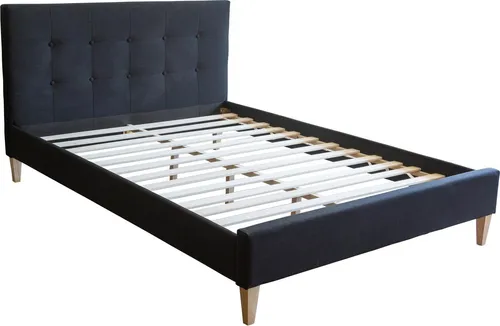 Homestyle4u 1728 Polsterbett 140x200 cm - Elegantes Polsterbett in Schwarz mit Lattenrost, bietet optimalen Schlafkomfort und modernes Design für Ihr Schlafzimmer. Robuste Konstruktion und pflegeleichtes Material garantieren Langlebigkeit.