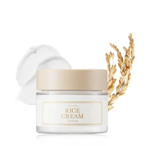 I'm from Rice Cream Gesichtscreme 50 g - Revitalisierende Pflege mit 41% Reiskleieextrakt, spendet Feuchtigkeit, verbessert die Hautelastizität und sorgt für einen strahlenden Teint.