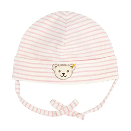 Steiff Unisex Baby Basic Ohne Bommel Beanie-Mütze, Silver PINK, 49 EU