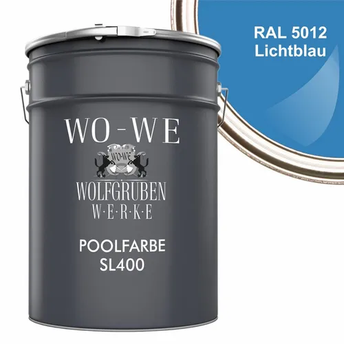 WO-WE SL400 Bodenversiegelung - Wasserbeständige Schwimmbadfarbe - Bodenbeschichtungen mit schneller Trocknung und hoher Wasserbeständigkeit, ideal für Schwimmbecken und Planschbecken. Jetzt frei von Chlorkautschuk für umweltfreundliche Anwendungen.