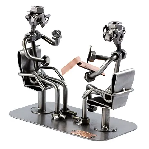 Steelman24 Schraubenmännchen Psychiater – Handgefertigte Stahlfigur aus Deutschland - Einzigartige handgefertigte Metallfigur von Steelman24. Ideal als kreatives Geschenk für jeden Anlass. Diese witzige Deko bringt Freude ins Büro oder Zuhause.