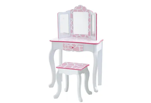 Produktbild TEAMSON™ KIDS Schminktisch Giraffe rosa mit Hocker & Spiegel
