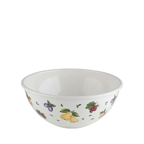 Riess Obst- und Salatschüssel 22cm FRUIT GARDEN - Salatschüssel aus hochwertiger Emaille, perfekt für frische Salate und Obst, mit einer praktischen Größe von 22 cm und einem ansprechenden Design.