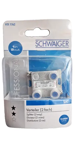 Schwaiger 2 fach Verteiler 4 dB Silber Breitbandverteiler SAT Verteilanlagen