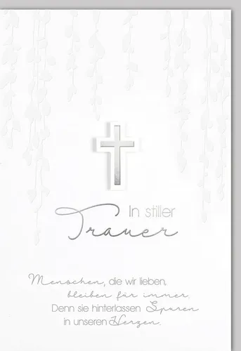 Verlag Dominique Grußkarten Trauer – Beileid – Kondolenzkarte mit Umschlag - Girlanden