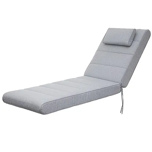 HOBBYGARDEN Outdoor/Indoor, Sitzkissen, Sitzpolster, Gartenmöbel Kissen, für Stuhle oder Liege, Polster, Sofa, 204 x 60 x 10 cm, Asche