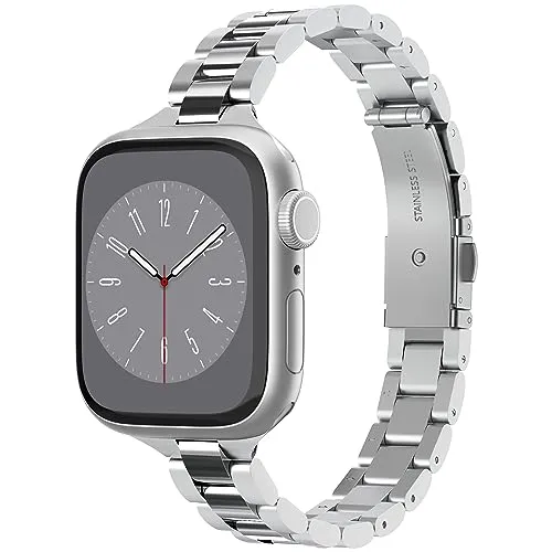 Spigen Modern Fit 316L Armband für Apple Watch 10/9/8/7/6/5/4/SE – Silber - Hochwertiges Edelstahl-Armband für Apple Watch, verstellbar für individuellen Tragekomfort und mit sicherem Verschluss. Modernes Design für jede Gelegenheit.