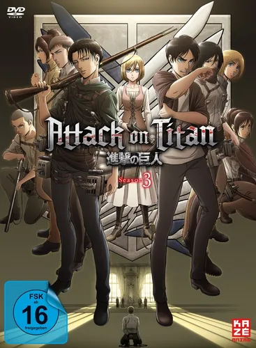 Attack on Titan - Staffel 3 - Gesamtausgabe - [DVD] - Packende Anime-Serie, freigegeben ab 16 Jahren, mit fesselnder Handlung und beeindruckender Animation.