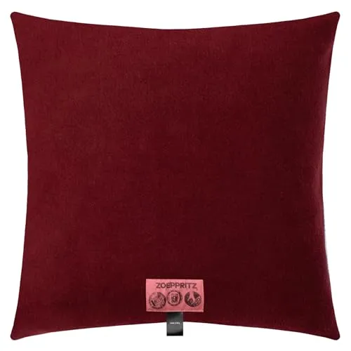 Zoeppritz Soft-Fleece-Kissenbezug mit unverwechselbarem Cashmere Handfeel, Farbe: 390 Wine, pflegeleicht, Allergiker geeignet, Maße: 50 x 50 cm, 702291-390-50x50