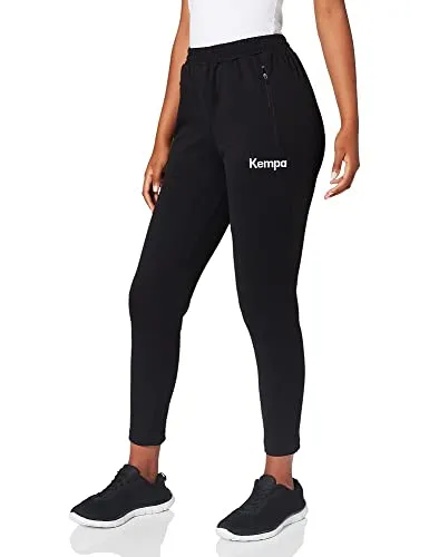 Kempa Performance Hose für Damen, Größe XS - Stylische Trainingsbekleidung mit Slimfit-Schnitt, zwei praktischen Reißverschlusstaschen und Kordel im Bund für optimalen Tragekomfort.