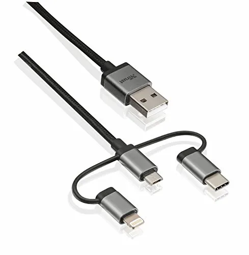 Trust 22693 3-in-1 USB-Lade und Synchronisationskabel, 1m Schwarz