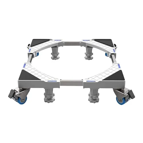 Olvy Waschmaschinensockel mit Rollen, Bärenlast 300 KG, Untergestell für Waschmaschinen, Waschmaschinen Untergestell auch für Trockner, Kühlschrank