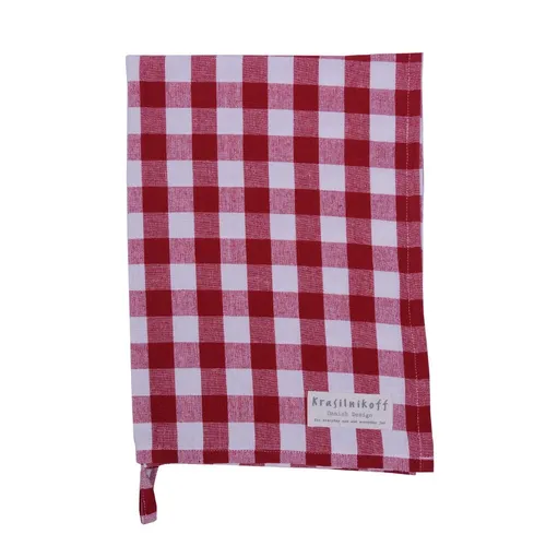 Krasilnikoff: Geschirrtuch Large Checkered Scarlet Red 50 x 70 cm Tea Towel Karo