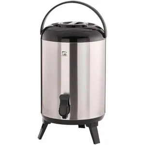 APS Isolier-Getränkespender schwarz, silber 9,5 l - Trinkflaschen & Isolierbecher – doppelwandiger Edelstahl für optimale Temperaturhaltung und ideal für Veranstaltungen oder Buffets.
