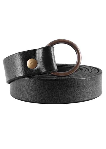 Battle-Merchant Mittelalter Ledergürtel für Damen und Herren | LARP Gürtel für Wikinger und Piraten (Schwarz, 190 cm) - Robuster Langgürtel aus hochwertigem Leder, ideal für Mittelalterfans, LARP und Kostüme. Mit Messingringverschluss für einfachen Sitz und einzigartigen Look.