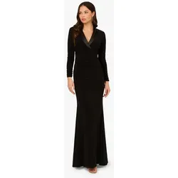 Adrianna Papell Tuxedo Long Dress - Elegantes Abendkleid in Schwarz, ideal für formelle Anlässe wie Hochzeiten, aus hochwertigem, stretchigem Material für perfekten Sitz.