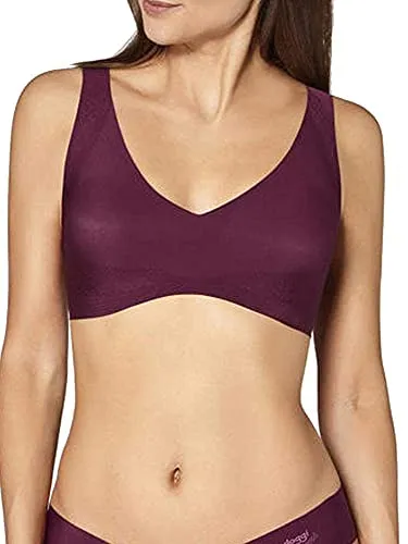 Sloggi Zero Feel N Damen BH ohne Bügel - Größe S - Funktionsunterwäsche für Damen, ultraweich und bequem ohne Bügel, perfekter T-Shirt-BH für den Alltag in elegantem Bordeaux.