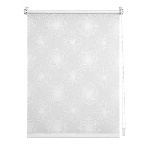 LICHTBLICK ORIGINAL Seitenzugrollo Klemmfix - Blickdicht und ohne Bohren - Seitenzugrollo in Weiß/Sonne, ideal für Fenster mit Klemmfix-Montage. Bietet optimalen Sicht- und Blendschutz und lässt Tageslicht durch.