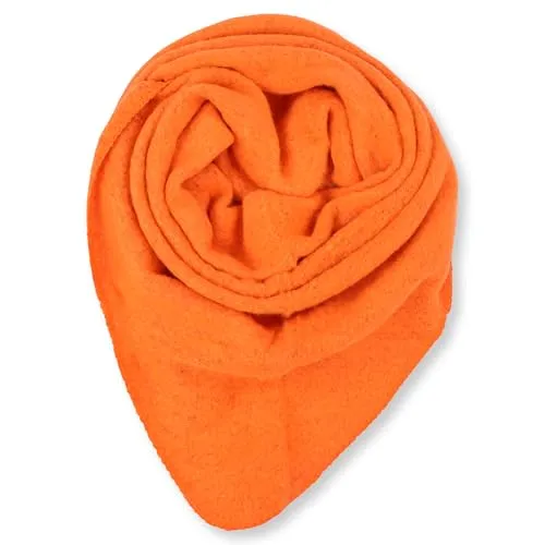 malito - Damen Modeschal - weicher Dreiecksschal Unifarben & Leo Print - langer flauschiger XXL Winterschal S601 - (Neon-Orange)