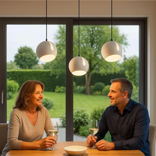 s.luce Pendelleuchte Ball Schwarz – Flexible Esstischlampe für stilvolles Licht - Die s.luce Ball Pendelleuchte bietet vielseitige Beleuchtung für Esszimmer und Küche. Mit individuell anpassbaren Höhen und dimmbaren Leuchtmitteln schaffst Du die perfekte Atmosphäre.
