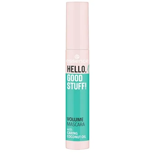 essence HELLO, GOOD STUFF! VOLUME MASCARA, Schwarz, volumengebend, pflegend, definierend, verlängernd, vegan, ohne Mikroplastikpartikel, Nanopartikel frei, ohne Alkohol, 1er Pack (13ml)