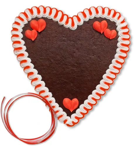 Lebkuchenherz 21cm mit Rand & Deko