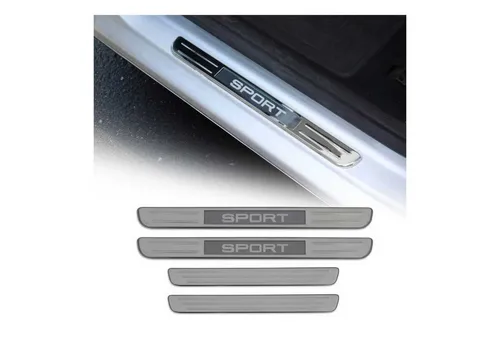 Einstiegsleisten Türschweller Chrom LED Edelstahl 4-teilig - Hochwertige Edelstahl Einstiegsleisten für optimalen Schutz und stilvolle Akzente. Einfache Montage, rostbeständig und leicht zu reinigen - ideal für Autos.