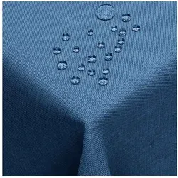 DecoHomeTextil Tischdecke Leinen Optik in blau von DecoHomeTextil
