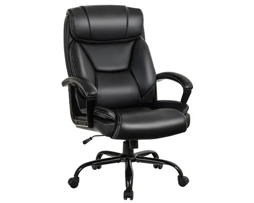 COSTWAY Chefsessel, Bürustuhl höhenverstellbar drehbar,mit Lehne,220kg