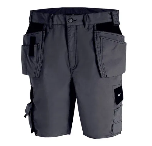 BIG-TEXXOR Canvas Shorts - Graue & Schwarze Bermuda - Robuste Arbeits- & Schutzkleidung aus 270g/m² Material, ideal für den Einsatz in anspruchsvollen Umgebungen, erhältlich in Größen 42-64.