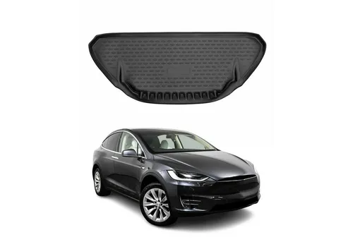 OMAC Kofferraumwanne Schwarz TPE für TESLA Model X (2016-2020) - Hochwertige Kofferraumwanne aus rutschfestem TPE, maßgeschneidert für TESLA Model X. Schützt den Kofferraum und ist einfach zu installieren.