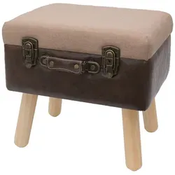 HMF Stauraumhocker aus Holz - Vintage Sitzhocker mit Stauraum - Handgefertigter Hocker aus robustem Holz, bietet praktischen Stauraum und ist ideal als dekoratives Wohnaccessoire. Belastbar bis 150 kg, perfekt für jeden Raum.
