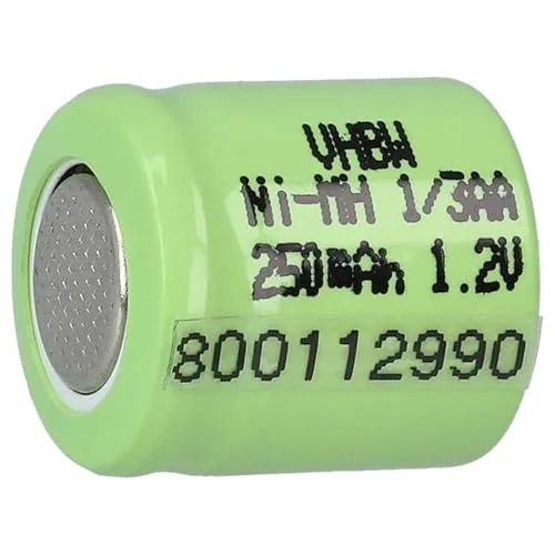 vhbw Akku Ersatz für 1/3AA für Modellbau (250mAh, 1,2V, NiMH, Grün)
