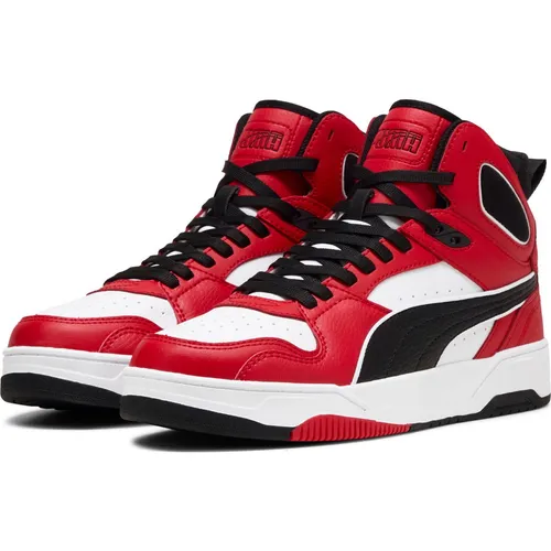 PUMA Unisex Rbd Break Mid Sneaker - Weiße und Rote Akzente, 48.5 EU - Herren-Outdoor-Fitnessschuhe mit stylischem Design und optimalem Tragekomfort für sportliche Aktivitäten.