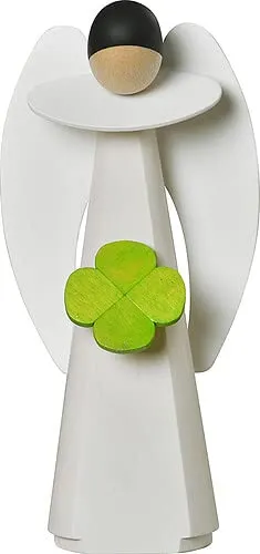 KWO Olbernhau Glücksengel mit Kleeblatt, 11cm