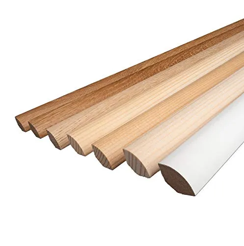 REESE | Viertelstäbe Abdeckleisten Abschlussleisten Sockelleisten | 14x14x2300mm | MDF weiß FOLIERT