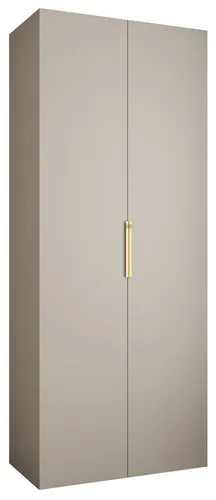 Abiks Möbel Drehtürenschrank in Kaschmir mit goldenen Griffen, 100x245.5x40 cm - Eleganter und funktionaler Drehtürenschrank für Ihr Schlafzimmer. Mit zusätzlichem Stauraum durch optionale Regale und Schubladen. Hochwertige Verarbeitung und Soft-Close-Funktion für leises Schließen.