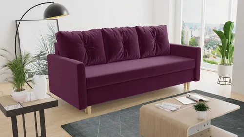 Schlafsofa Rico mit Bettkasten und Schlaffunktion in lila von Sofnet