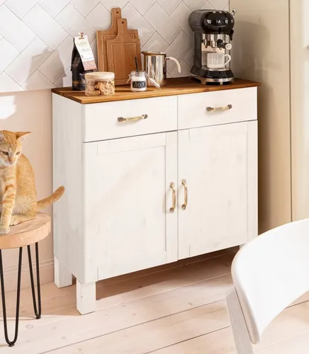 Home affaire Sideboard Alby weiß in weiß von Home Affaire
