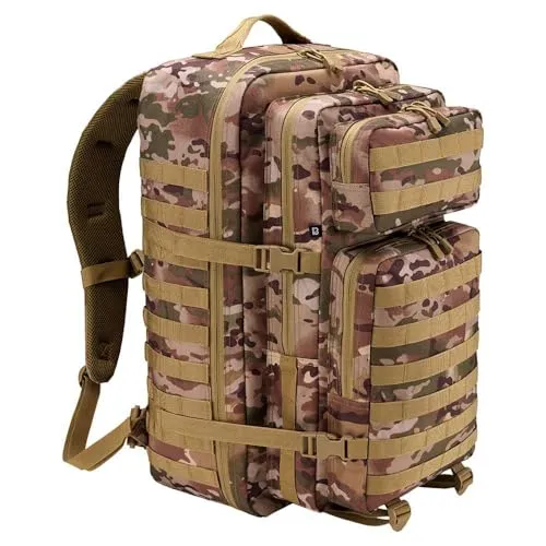 Brandit US Cooper XL Backpack - Tactical Camo, Größe: OS - Robuster Rucksack mit MOLLE-System, gepolsterten Schultergurten und verstellbarem Hüftgurt, ideal für Outdoor-Abenteuer und Reisen.