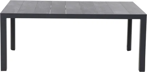 Siena Garden Silva Gartentisch Aluminium/Keramik - Gartentisch in Anthrazit matt mit Wood Grey Akzenten, wetterbeständig und leicht zu reinigen – ideal für gesellige Zusammenkünfte im Freien.