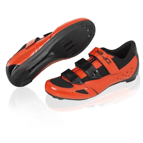 XLC Road-Shoes CB-R04 rot/schwarz Gr. 46 - Herrenschuhe für Radsport mit Anti-Rutsch und atmungsaktivem Obermaterial, ideal für Triathlon und Rennradfahren.